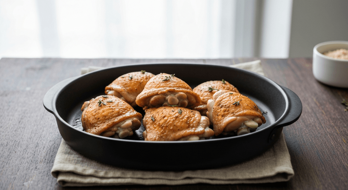 Air fryer chicken thighs with crispy skin