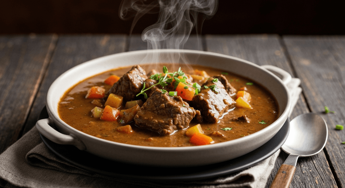 Transform your cold weather cooking with this hearty beef stew, loaded with vegetables and a rich, thick gravy that's anything but watery. The secret? Lightly flourin...
