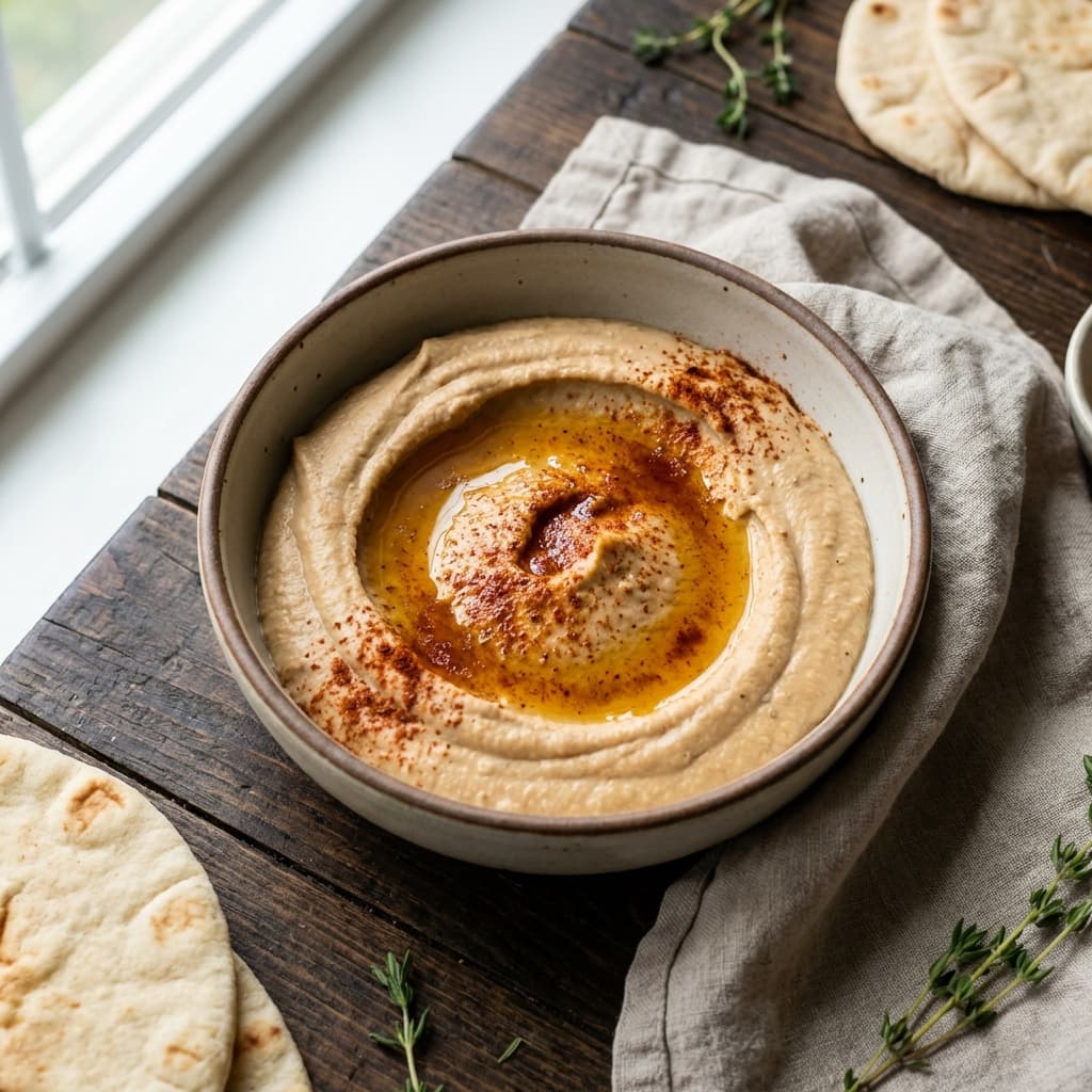 Black-Eyed Pea ‘Hummus’ with Pepper Vinegar Oil: A bean dip with Southern heat and lemon lift.