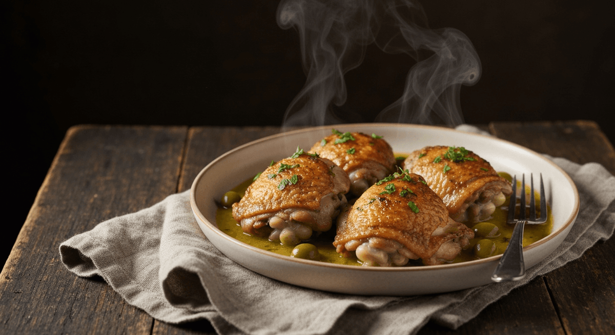 Braised Chicken Thighs — Lemon Olive