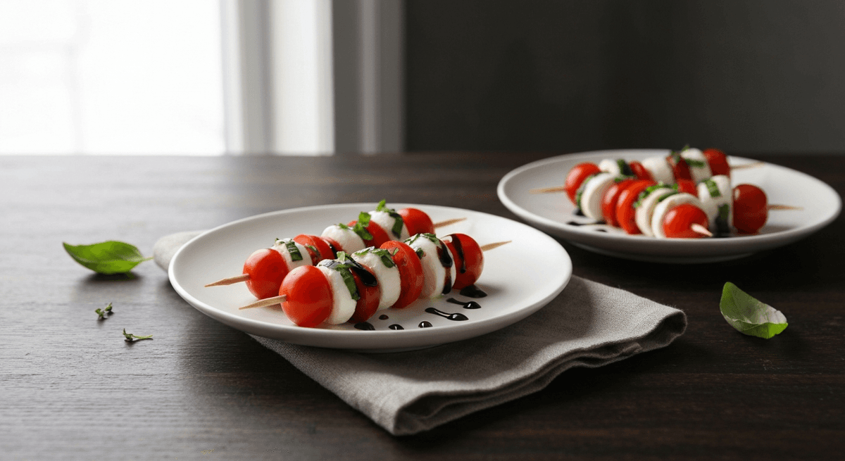 Caprese Skewers with Balsamic Glaze