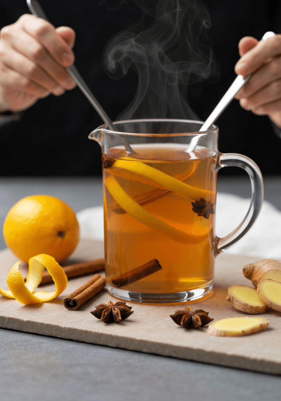 Caribbean Inspired Immuni-Tea (Simmer Pot Tea) on a serving plate.