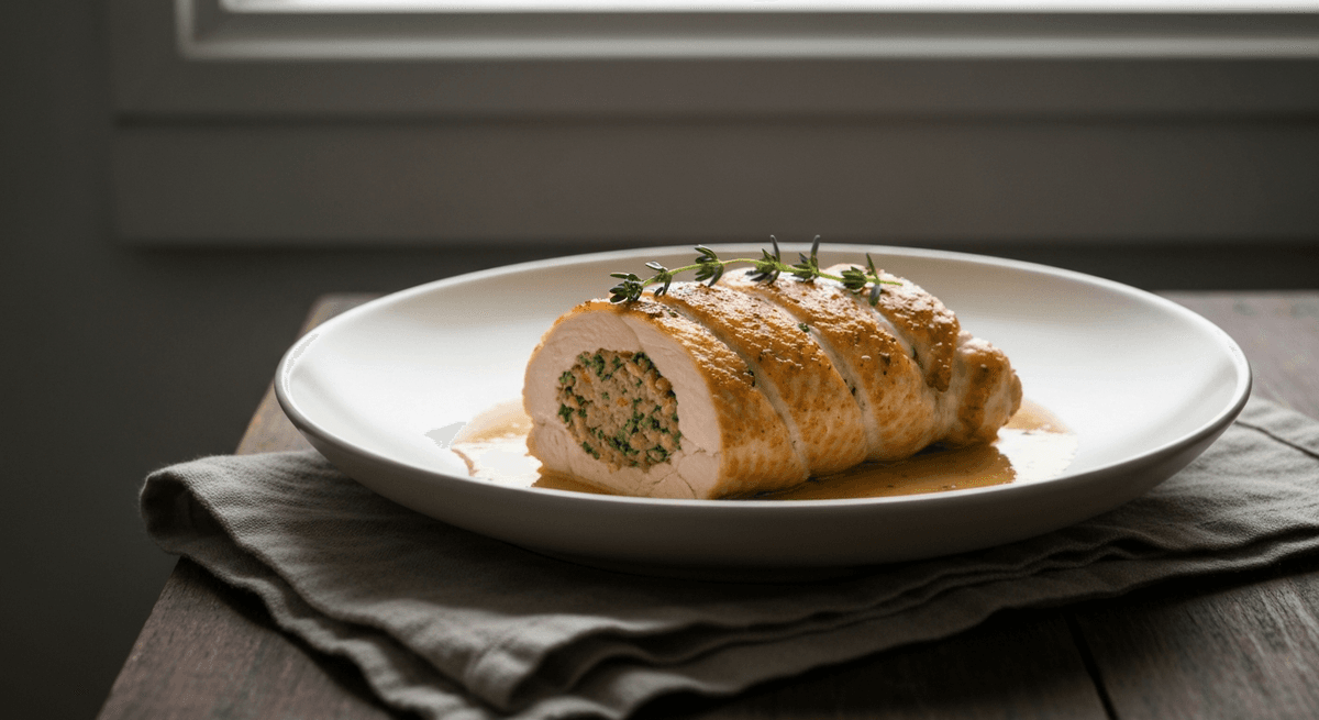 Chicken Ballotine: Elevate your cooking skills with this classic French technique. Debone, stuff, and impress!