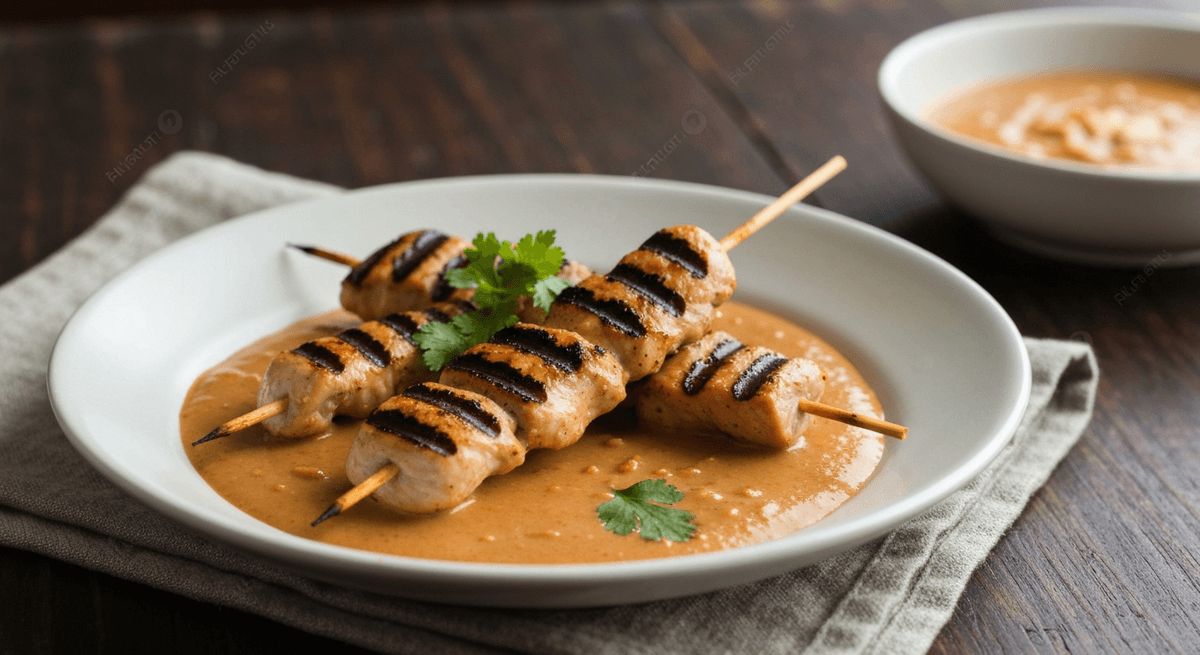 Chicken Satay with Peanut Sauce: Tender chicken skewers kissed by the grill, bathed in a creamy, homemade peanut sauce. This is Southeast Asian street food at its finest, a guaranteed crowd-pleaser.