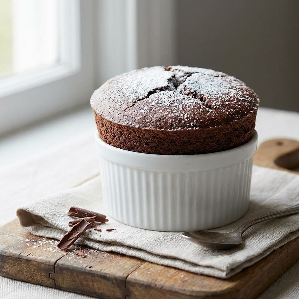 Chocolate Soufflé: Hot air, egg whites, and pure anxiety.