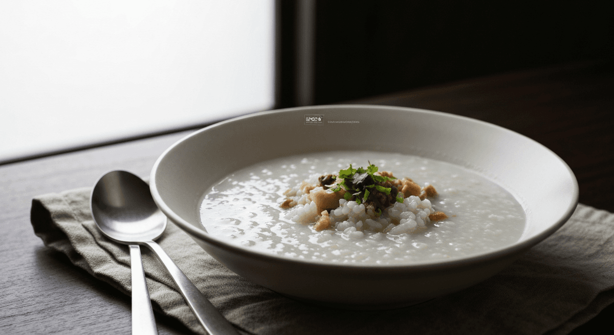 Experience the ultimate comfort food with this silky smooth rice porridge. Customize with your favorite savory toppings for a nourishing and satisfying meal.