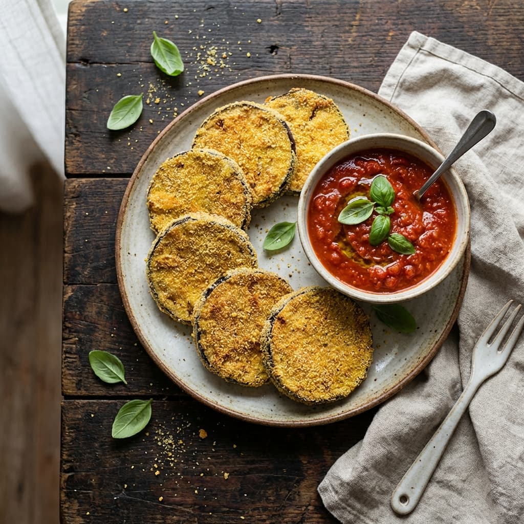 Crispy eggplant with a sweet-savory dip that tastes like Sunday.