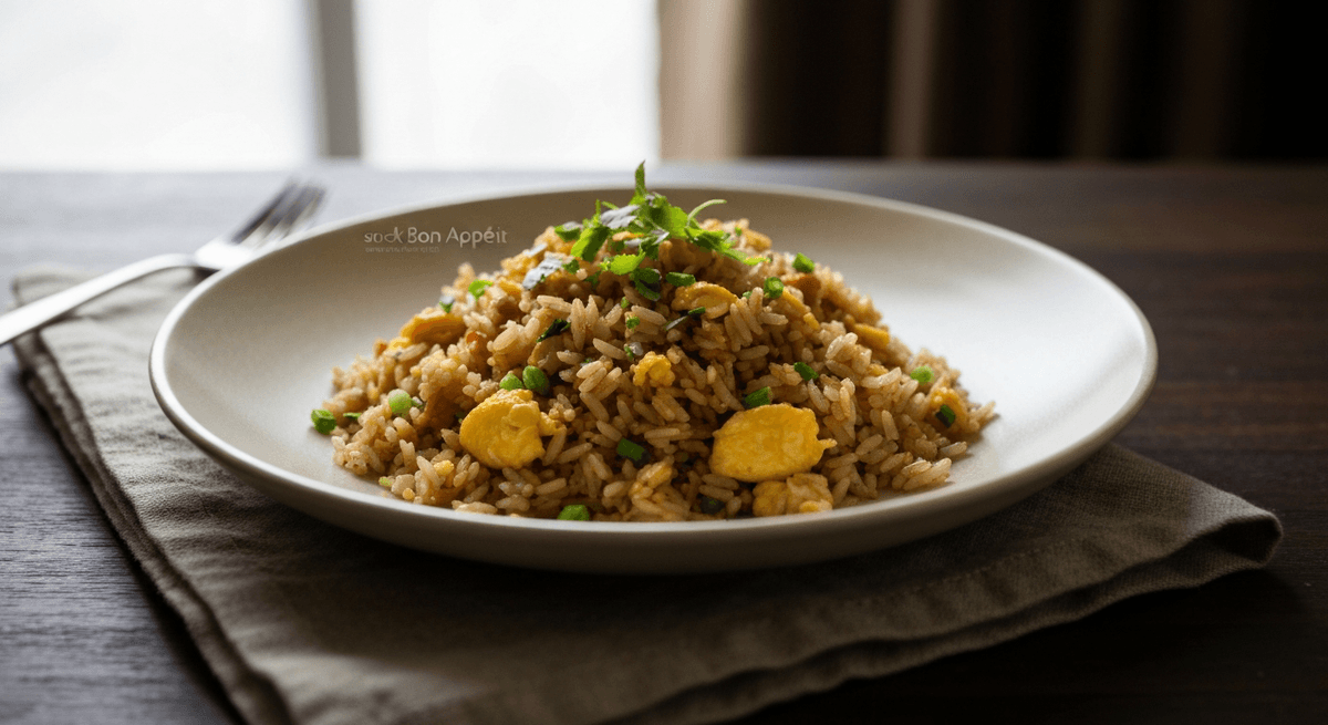 Egg Fried Rice — Wok Hei: Unlock the secrets of wok hei and transform humble ingredients into a symphony of smoky flavors and distinct textures. This is egg fried rice, elevated.