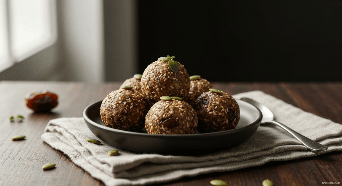 Energy Balls — Date Nut No-Bake: These no-bake energy balls are a delicious and convenient way to fuel your day. Packed with dates, nuts, and seeds, they're the perfect grab-and-go snack for sustai...