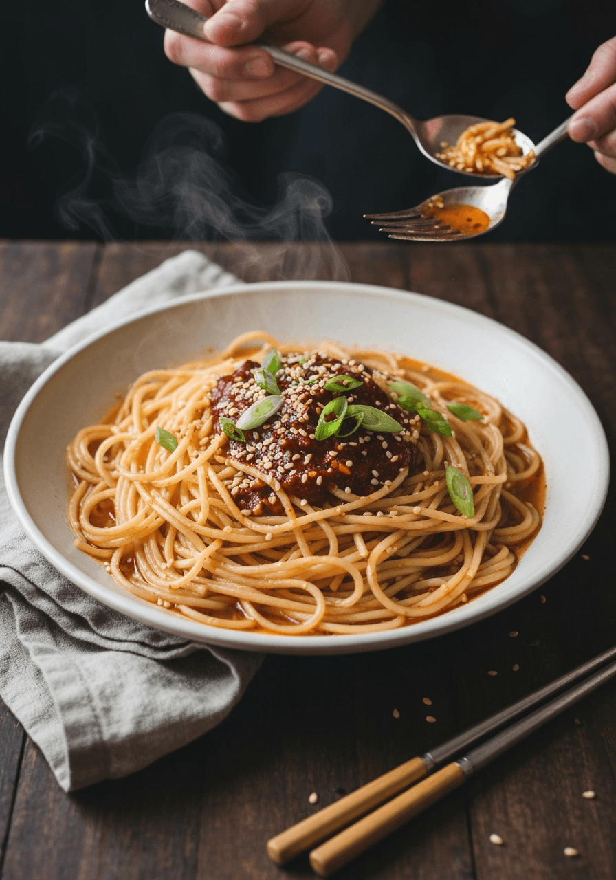 Gochujang Butter Noodles: Spaghetti meets Korean fermentation. 10 minutes to glory.