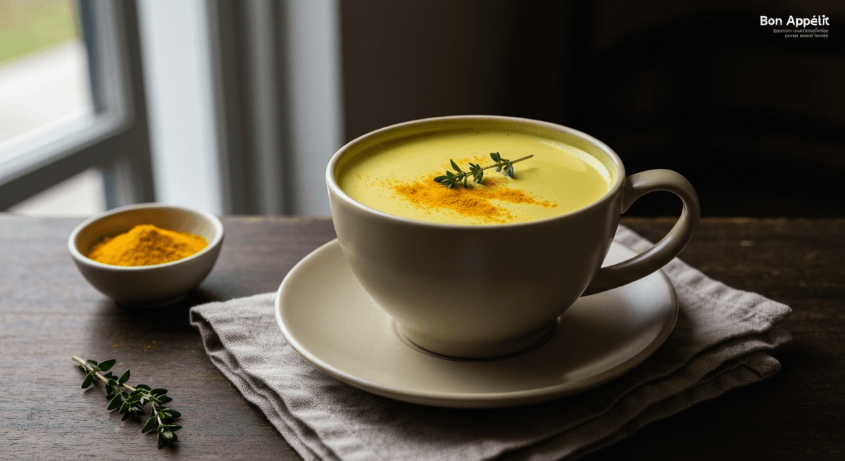 Embrace the warmth and wellness of this comforting turmeric latte. A simple ritual for body and soul.