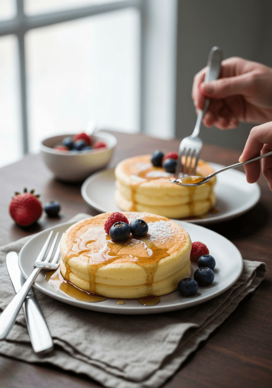 Japanese Souffle Pancakes: Experience breakfast bliss with these light, airy Japanese Souffle Pancakes. Each bite is a cloud of sweet, jiggly perfection.