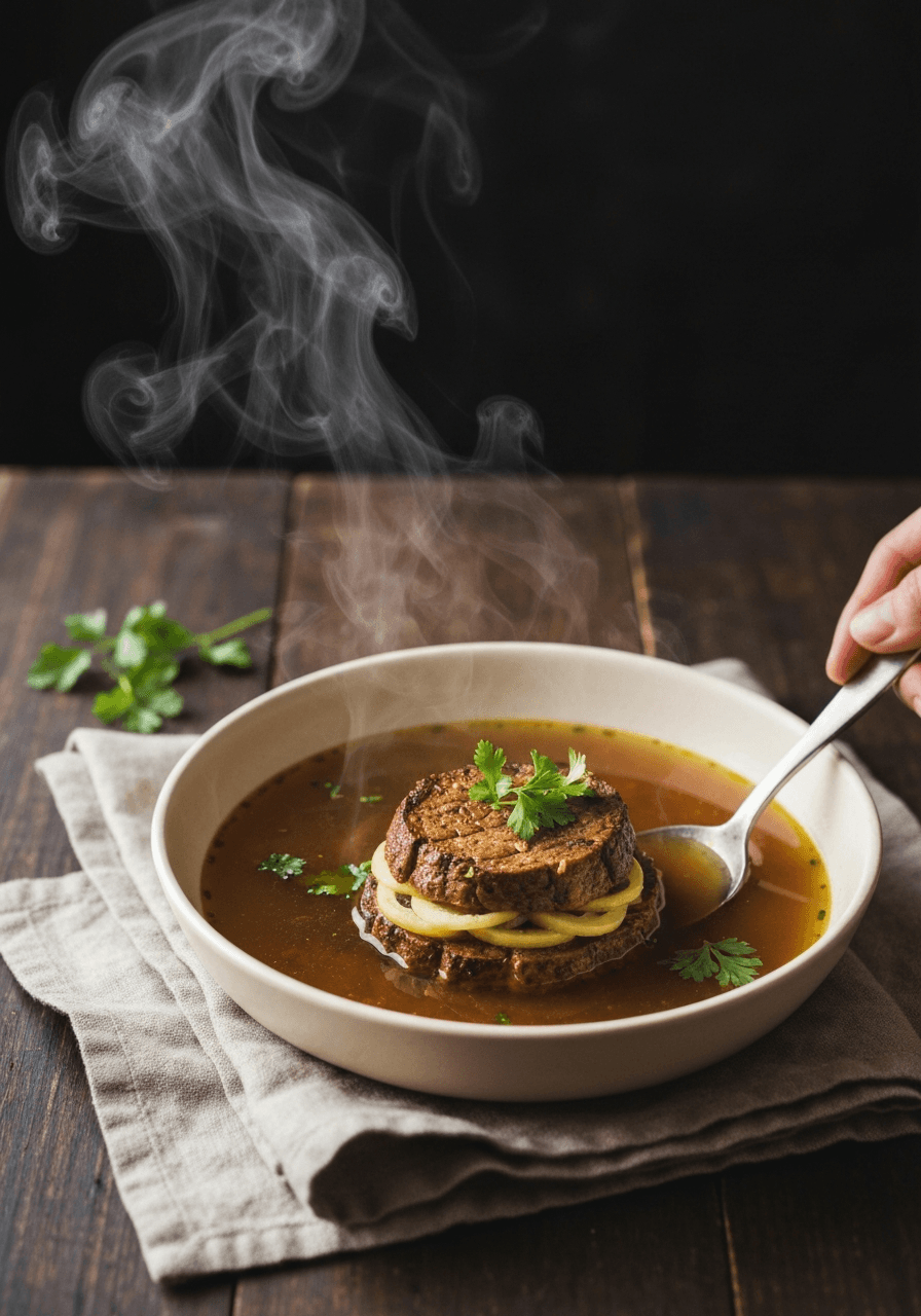 Jerk Cauil-"Steak" Recipe (Cooked, Vegan) on a serving plate.