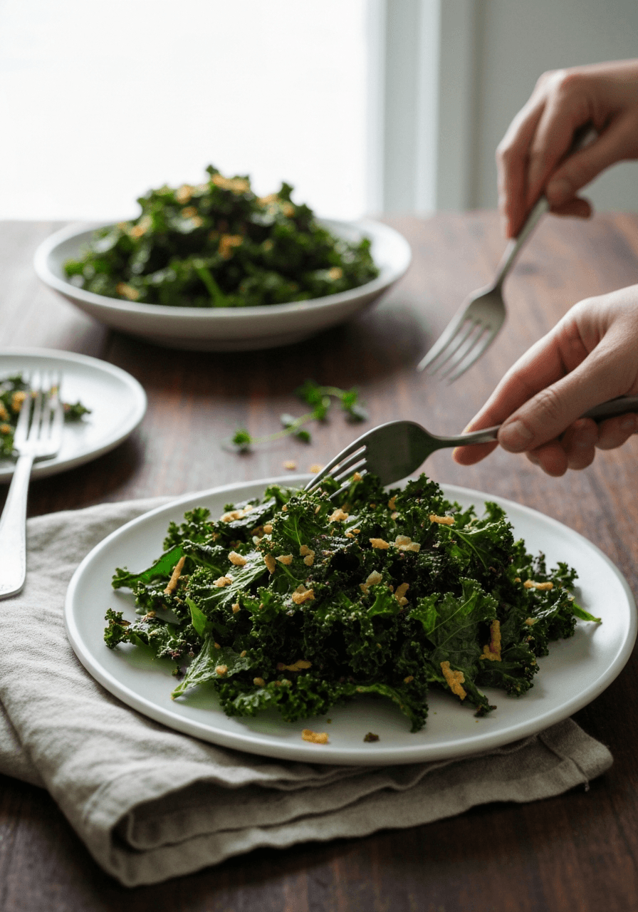 Kale Chips — Crispy Not Bitter: Transform humble kale into addictive, crispy chips with this simple recipe. The secret? A good massage and a low, slow bake.