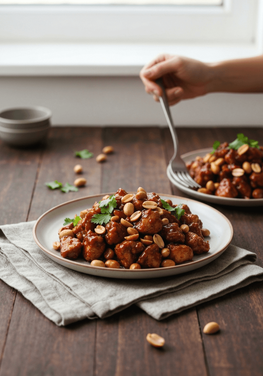 Kung Pao Chicken — Sichuan Style: Experience the authentic flavors of Sichuan with this classic Kung Pao Chicken recipe. Velvety chicken, crispy peanuts, and a numbing spice create an unforgettable...