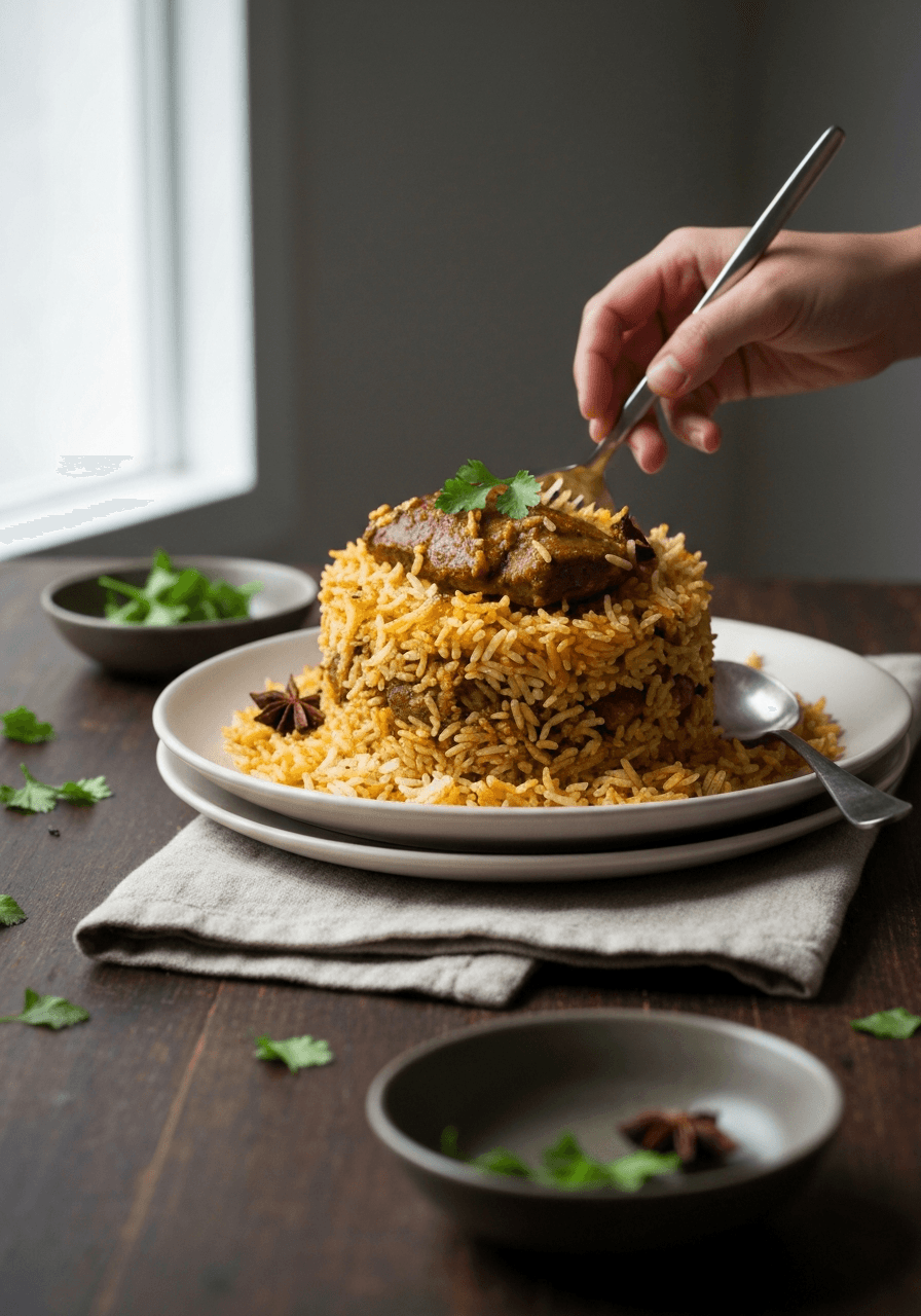 Experience the magic of Indian cuisine with this fragrant lamb biryani. Layered rice, tender lamb, and aromatic spices create a celebratory dish that's sure to impress.