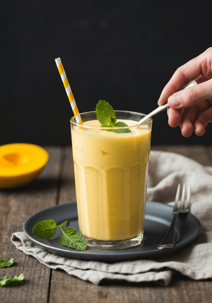 Mango Lassi - Traditional: Cool off with this classic Indian Mango Lassi. The creamy texture and tropical flavors make it a perfect treat any time of day.