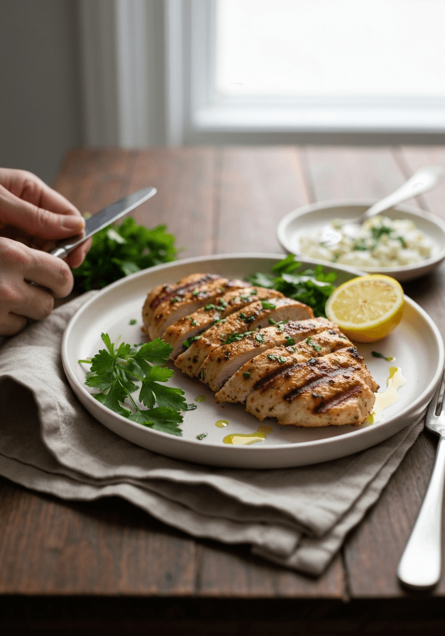 No spit required. Lemon, cumin, and a screaming hot oven.