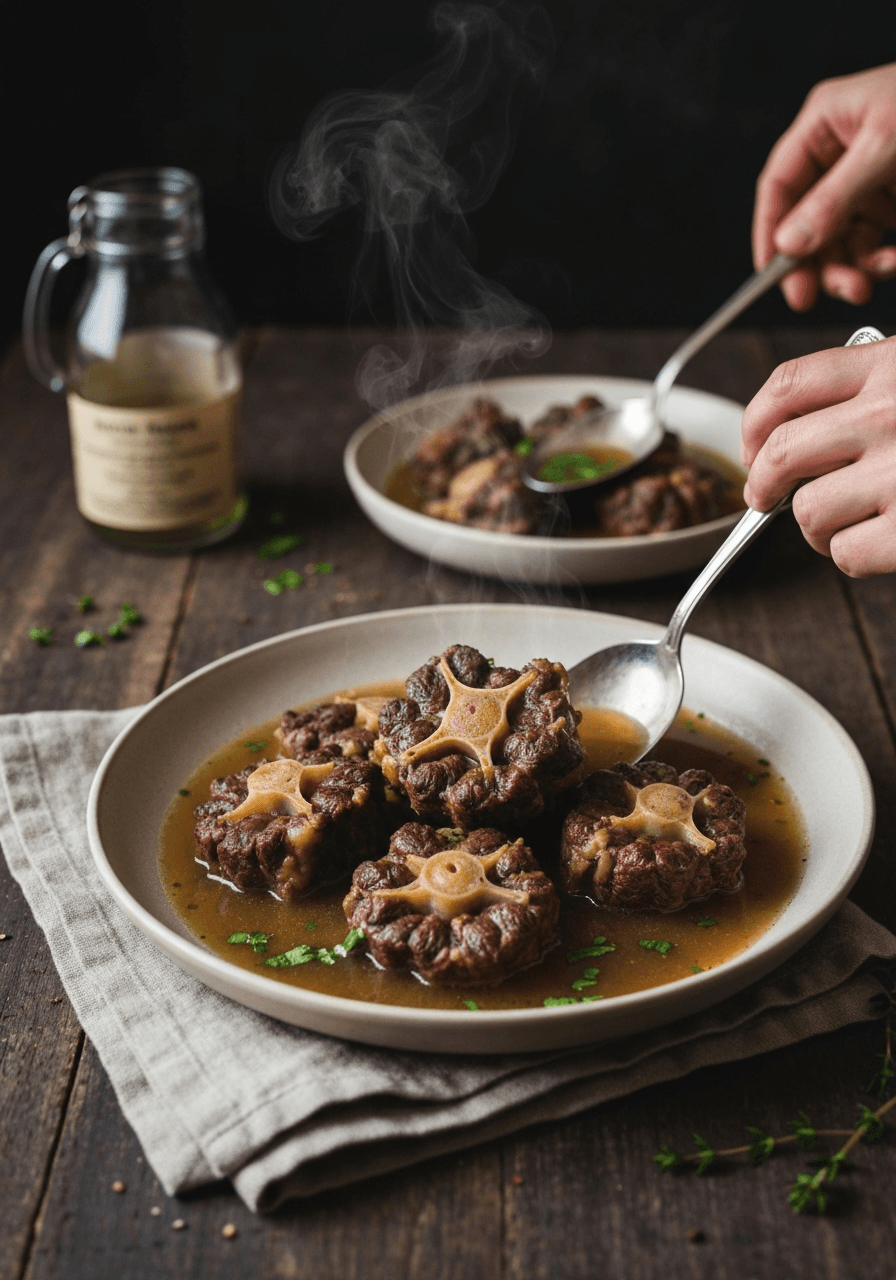 Slow-braised oxtail stew transforms tough cuts into a rich, gelatinous masterpiece. This soul food classic delivers tender meat and a silky sauce, perfect for a comforti...