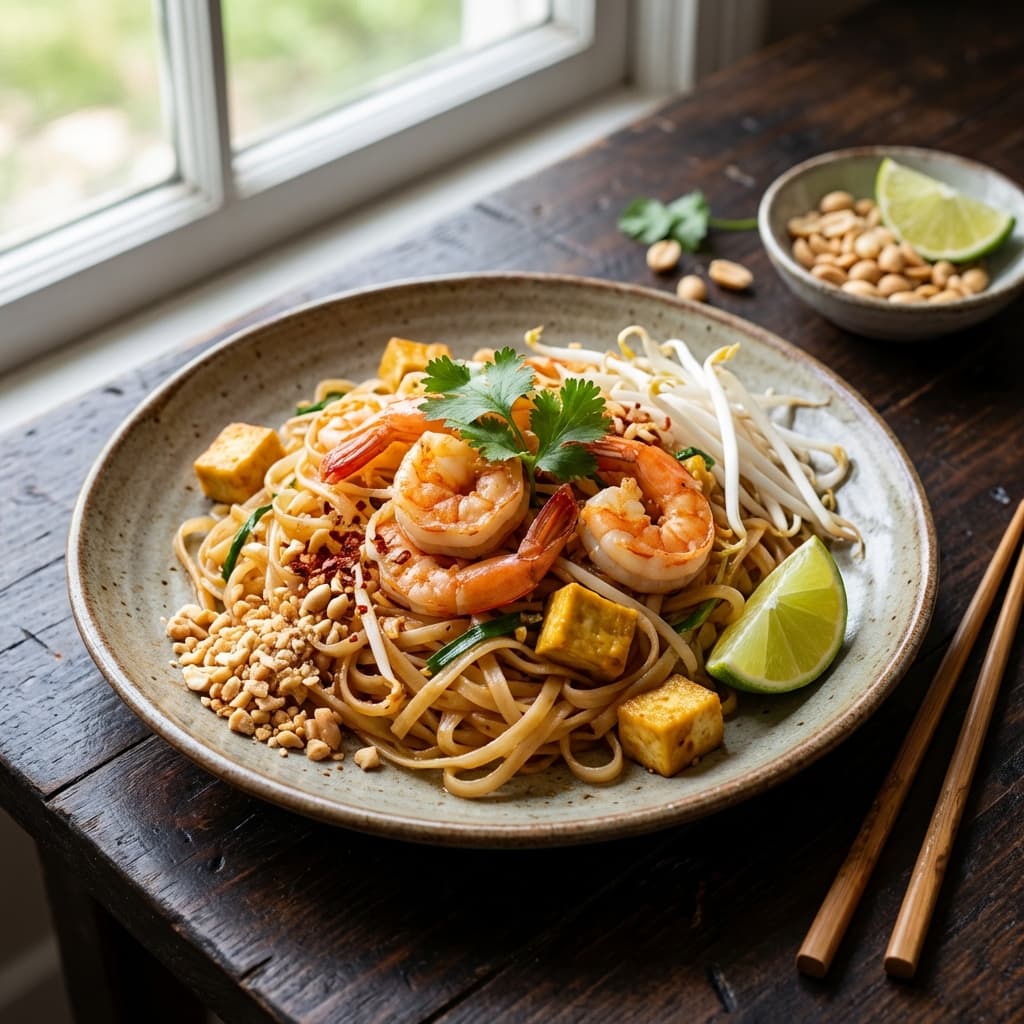 Pad Thai: Funky, sweet, sour, spicy. NO KETCHUP.