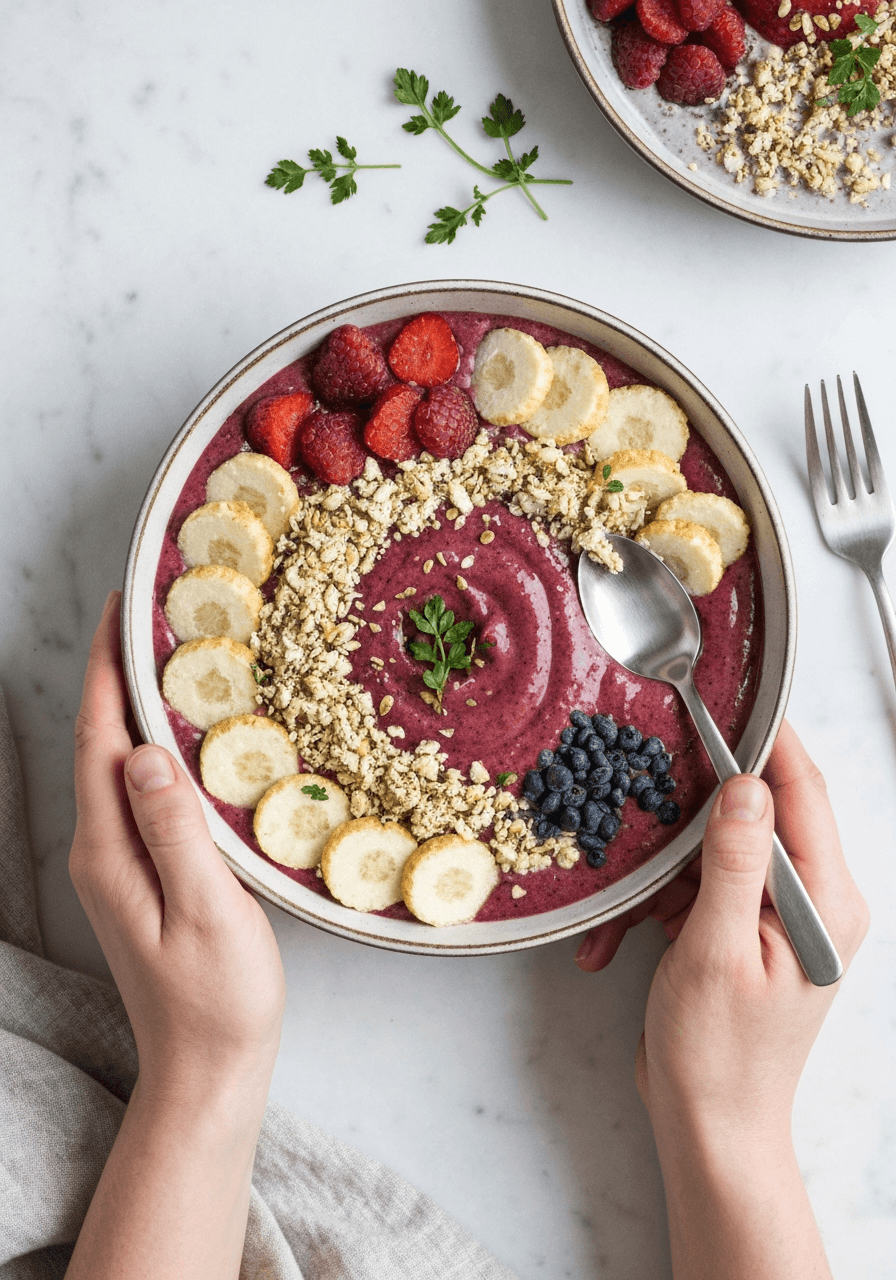 Protein Smoothie Bowl: Fuel your body with this high-protein, low-sugar smoothie bowl. A delicious and customizable way to start your day or recover after a workout.