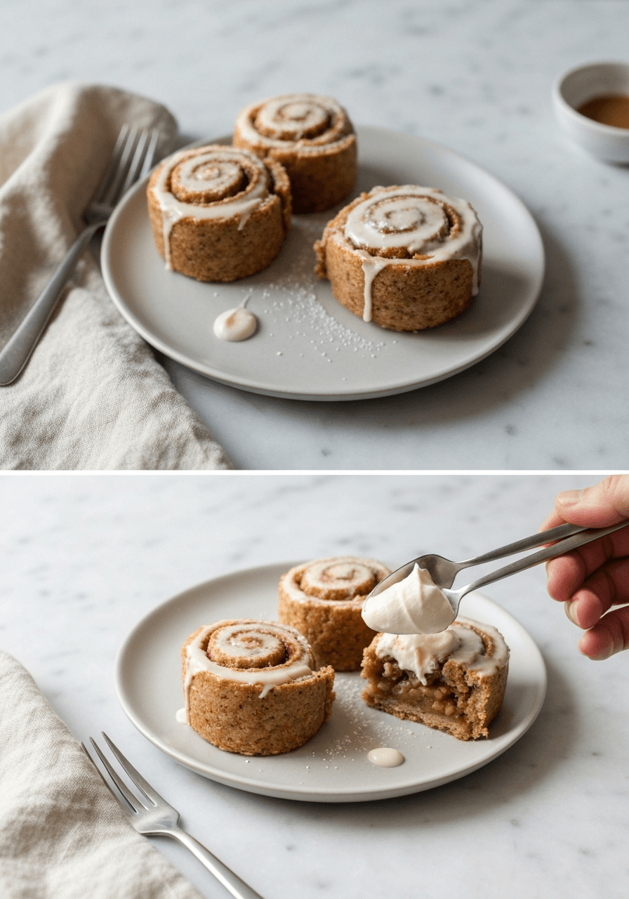 Raw Vegan Cinnamon Apple Rolls on a serving plate.