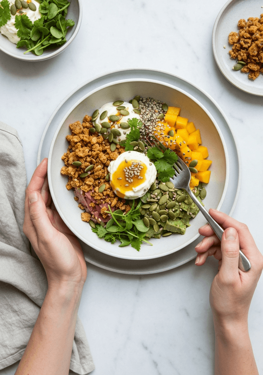 RAW Vegan Mango Kauli Salad Recipe 🥭 on a serving plate.