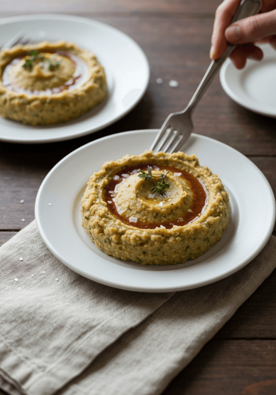 RAW VEGAN "Mashed Potatoes" Recipe on a serving plate.