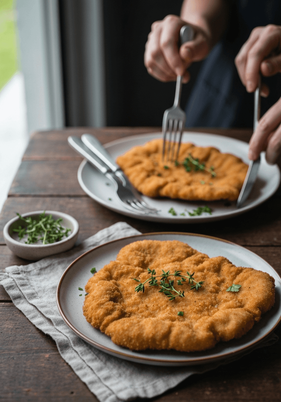 Experience the Austrian classic: thin, crispy, and golden perfection. The secret lies in the proper pounding technique.
