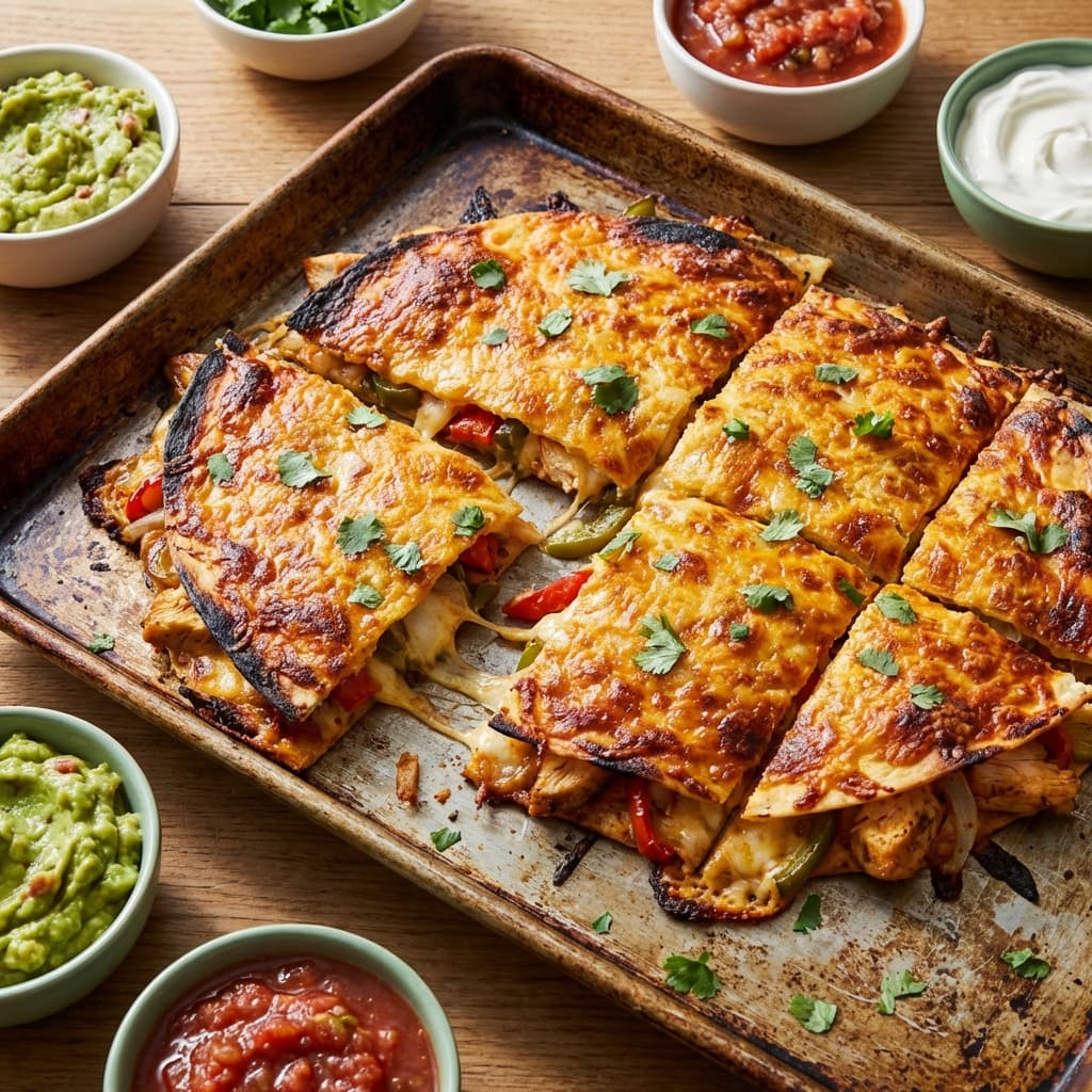 Sheet Pan Quesadilla: A sheet pan quesadilla that feeds a crowd without standing over a skillet.
