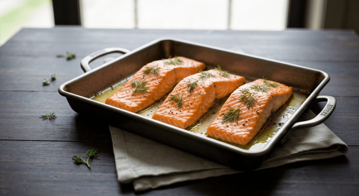 Sheet Pan Salmon (Lemon Dill, Moist Not Dry)