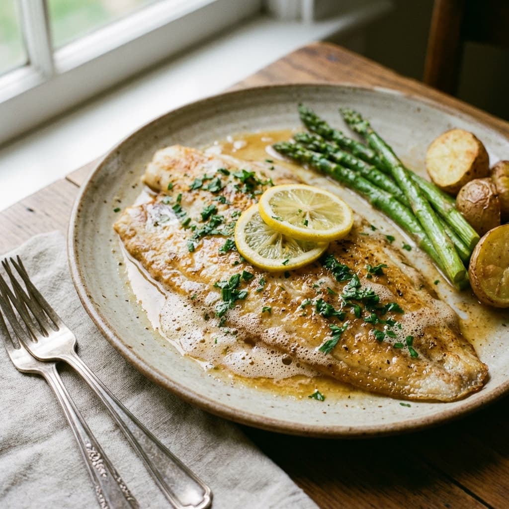 Dover Sole, brown butter, lemon, parsley. Do not blink.