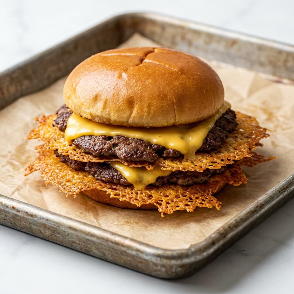 The Smash Burger: Lacy crispy edges, juicy center, zero vertical height.